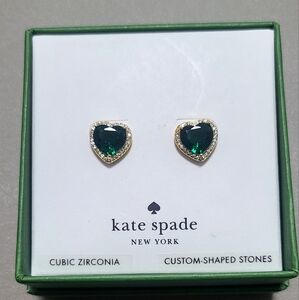 Kate Spade New York Emerald Cubic Zirconia Heart Halo Stud Earrings